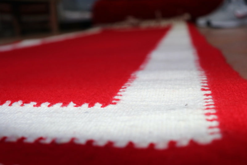 Rug - red with white