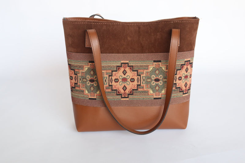 Brown bag with traditional motifs