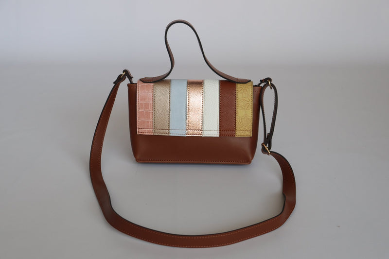 Brown bag with stripes