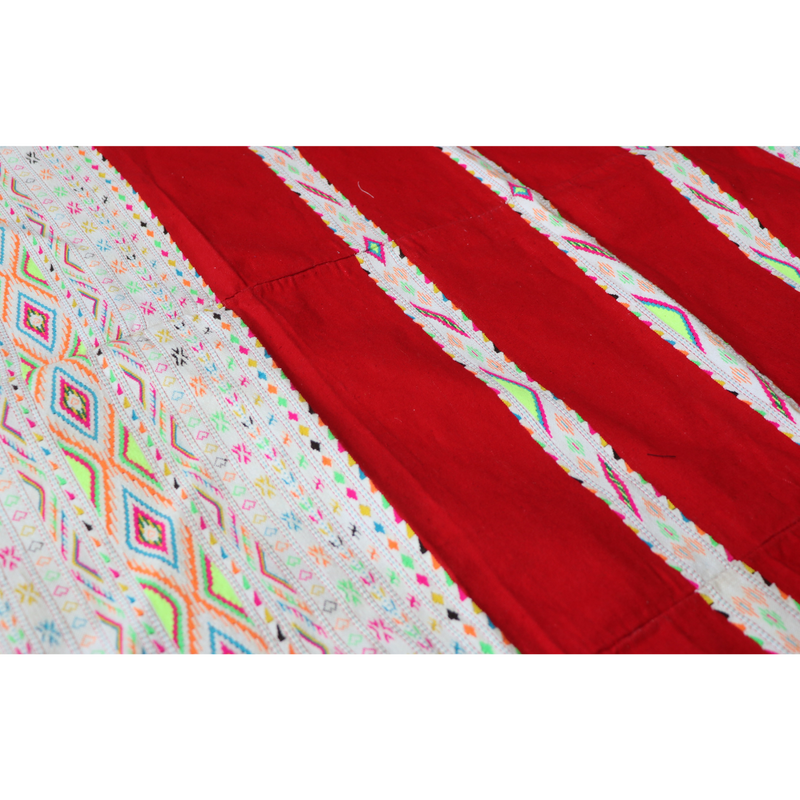 White Rug with red stripes
