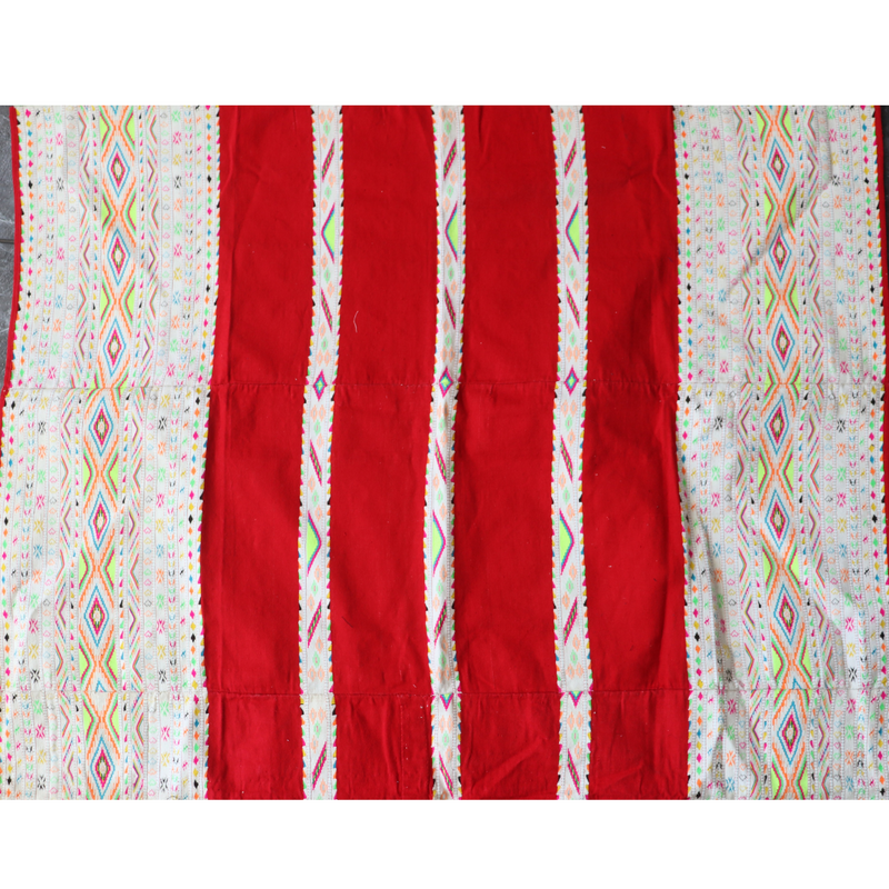 White Rug with red stripes